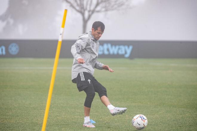 Augusto Solari, durante un entrenamiento del Celta en Afouteza (Foto: RCCV).