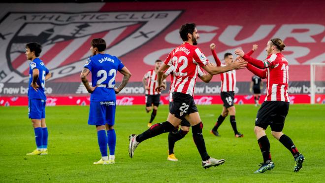 Raúl García celebra uno de sus goles al Getafe de Pepe Bordalás (Foto: Athletic Club).