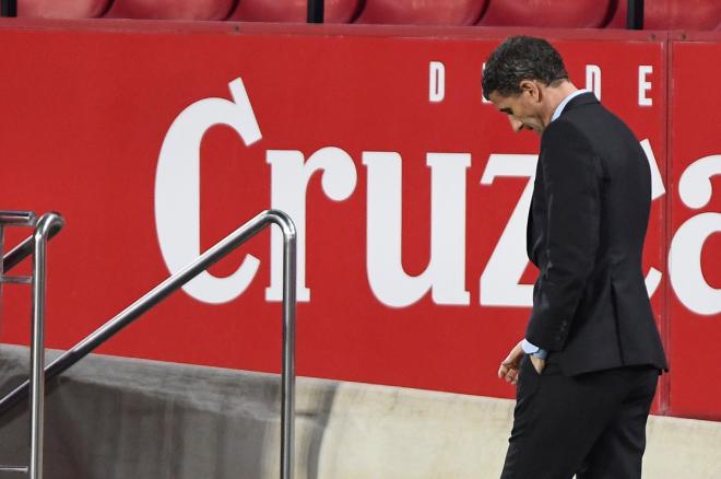 Javi Gracia, durante el Sevilla-Valencia de Copa (Foto: Kiko Hurtado).