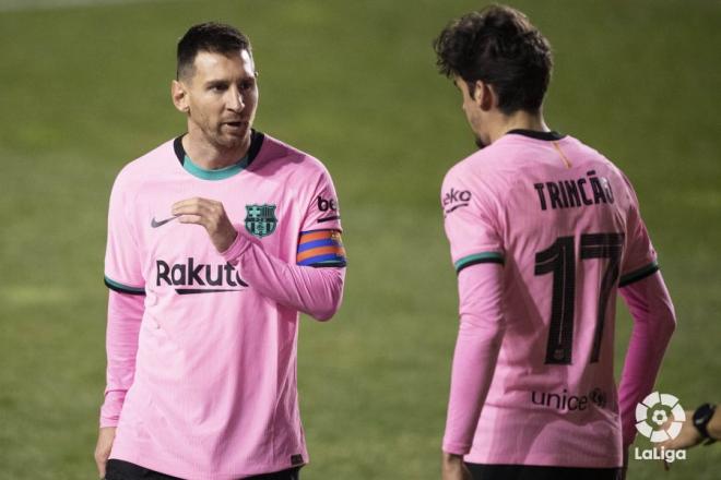 Messi y Trincao, ante el Rayo Vallecano (Foto: LaLiga).