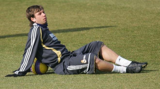 Cassano, durante un entrenamiento con el Real Madrid.