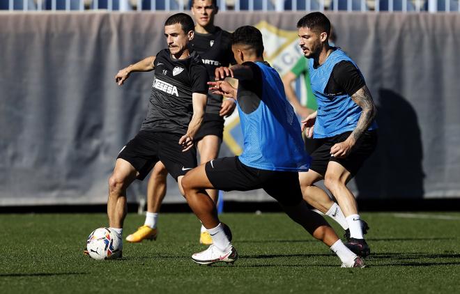 Matos, durante un entrenamiento esta semana (Foto: Málaga CF).
