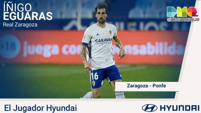 Eguaras, Jugador Hyundai del Real Zaragoza-Ponferradina.