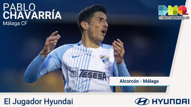 Chavarría, Jugador Hyundai del Alcorcón-Málaga.