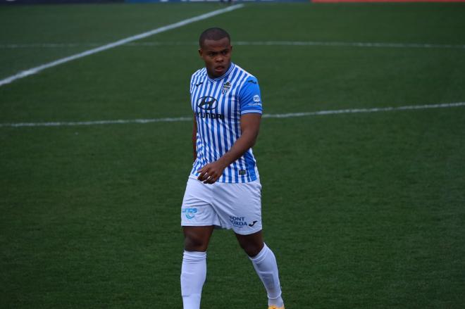 Vinícius Tanque, con el Atlético Baleares en el partido ante el Atlético de Madrid B.