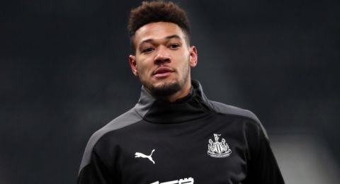 Joelinton, en un entrenamiento con el Newcastle.