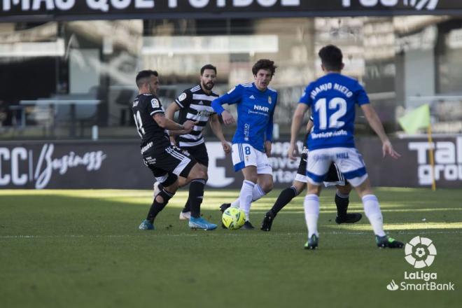 Sangalli, durante un lance del Cartagena-Real Oviedo (Foto: LaLiga).