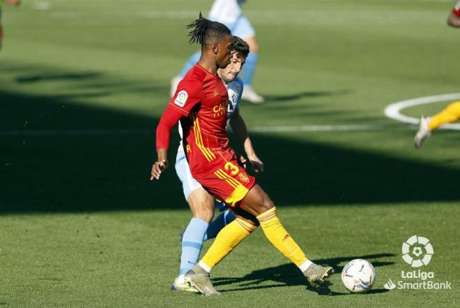 Jair, durante un lance del Málaga-Zaragoza (Foto: LaLiga).