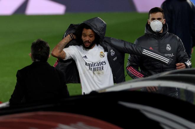Marcelo es sustituido en el Real Madrid-Getafe (FOTO: EFE).