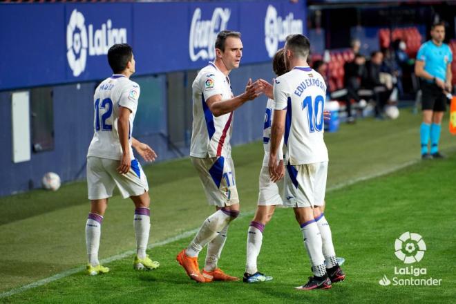 La SD Éibar celebra el gol de Kike García ante el CA Osasuna (Foto: LaLiga).