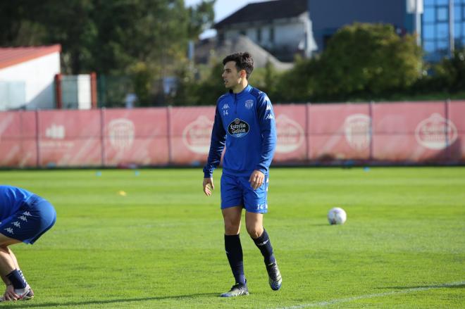 Borja Domínguez, en un entrenamiento con el Lugo (Foto: CDL).