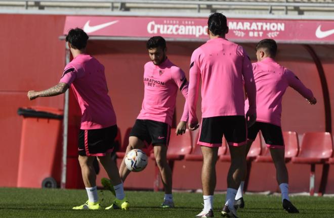 Óscar Rodríguez, en el entrenamiento de este viernes (Foto: Kiko Hurtado).