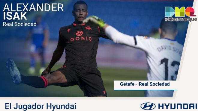 Isak, Jugador Hyundai del Getafe-Real Sociedad.