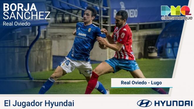 Borja Sánchez, el jugador Hyundai del Real Oviedo-Lugo.