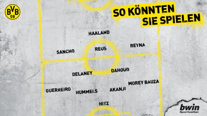 El posible once avanzado por el Borussia Dortmund.