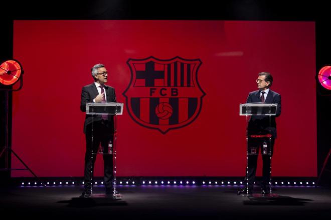 Víctor Font y Toni Freixa, en el debate de Barça TV.