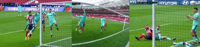 La secuencia del gol anulado al Atlético de Madrid.