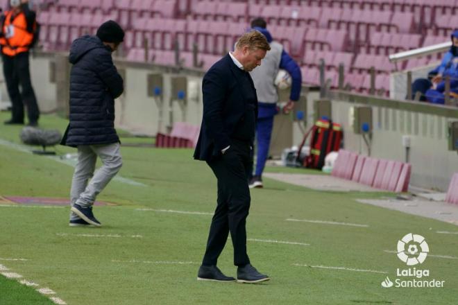 Koeman, lamentando el gol del Cádiz (Foto: LaLiga).