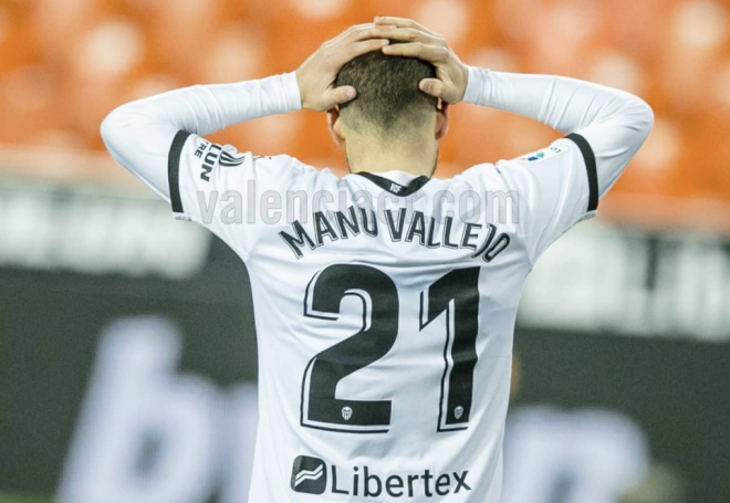 Manu Vallejo, en el Valencia - Celta (Foto: Valencia CF).
