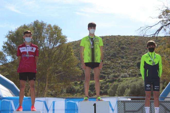 Uno de los podios en el Andaluz de atletismo.