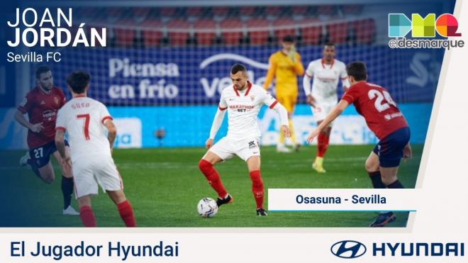 Jordán, jugador Hyundai del Osasuna-Sevilla.