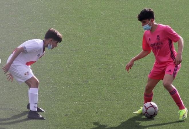 José Reyes, jugando con el Infantil A del Real Madrid.