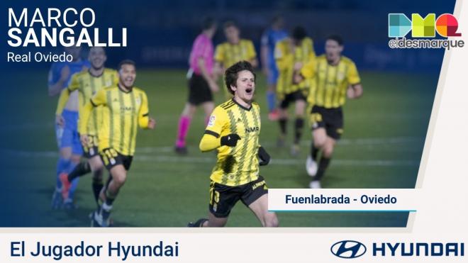 Sangalli, Jugador Hyundai del Fuenlabrada-Real Oviedo.