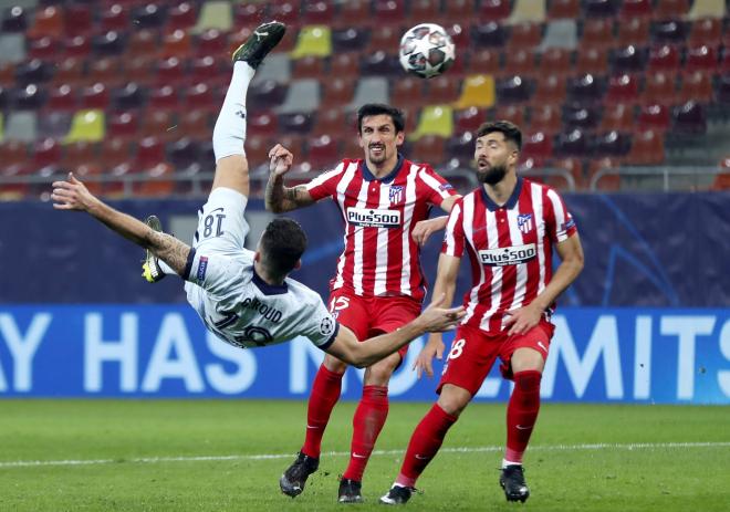 Giroud marcó el único gol del Atlético de Madrid-Chelsea (Foto: EFE).