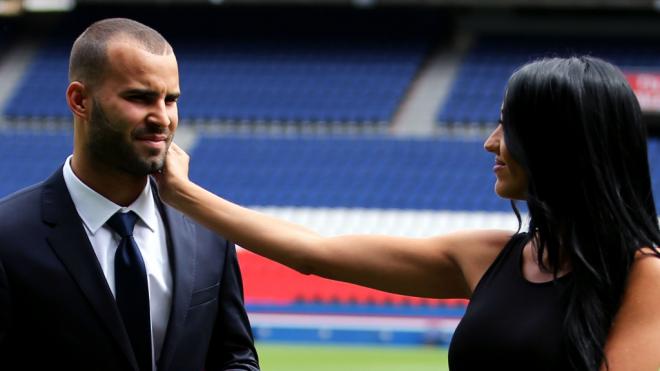 Aurah Ruiz en la presentación de Jesé con el PSG (Cordon Press)