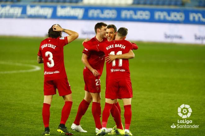 Kike Barja celebra su primer gol con Osasuna (Foto: LaLiga).
