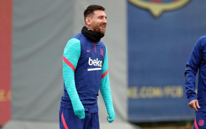 Leo Messi, en una sesión del Barcelona (Foto: FCB).