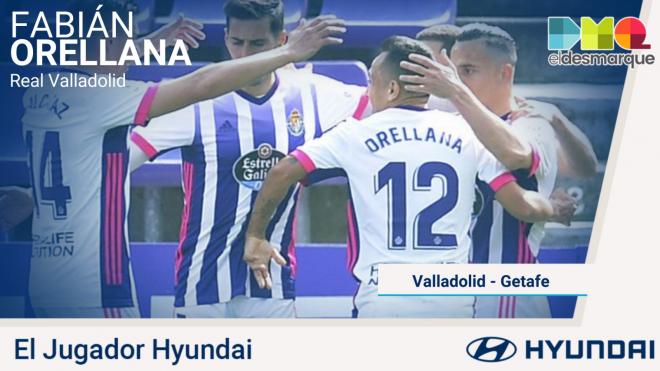 Orellana, el jugador Hyundai del Real Valladolid-Getafe.