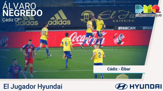 Álvaro Negredo, Jugador Hyundai del Cádiz-Eibar.