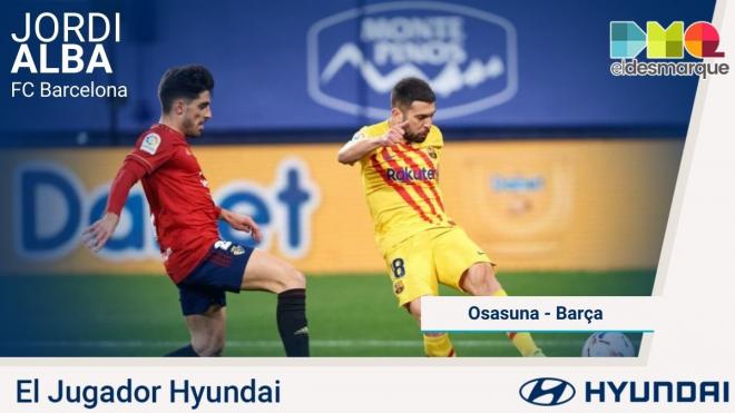 Jordi Alba, Jugador Hyundai del Osasuna-Barça.