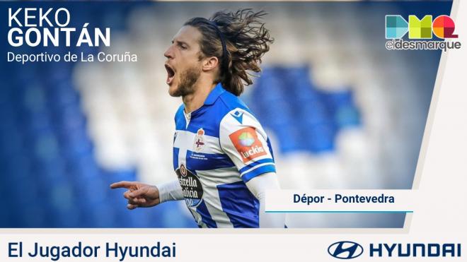 Keko Gontán, Jugador Hyundai del Dépor-Pontevedra.