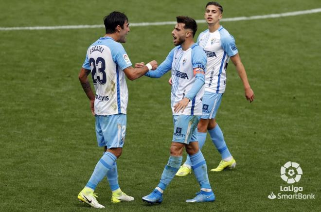 Escassi y Luis Muñoz, celebrando el segundo gol ante el Sabadell (Foto: LaLiga).