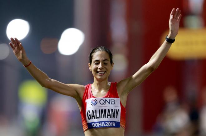 Marta Galimany en el Mundial de Atletismo de Doha 2019.