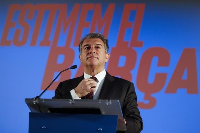 Joan Laporta, durante su campaña electoral (Foto: EFE).