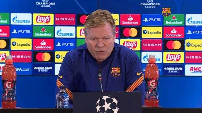 Ronald Koeman, en sala de prensa.