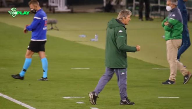 Pellegrini celebra la victoria del Betis