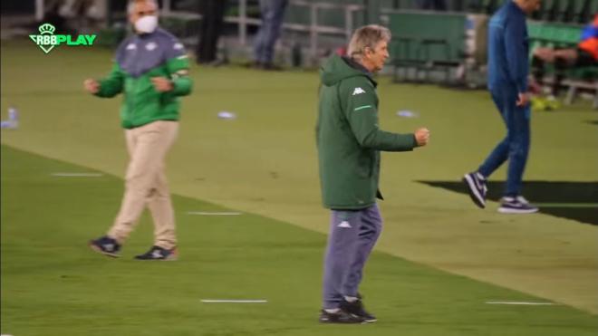 Pellegrini al finalizar el partido.