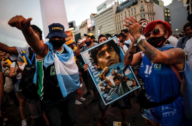 Marcha por Diego Armando Maradona en Buenos Aires (Foto: EFE).