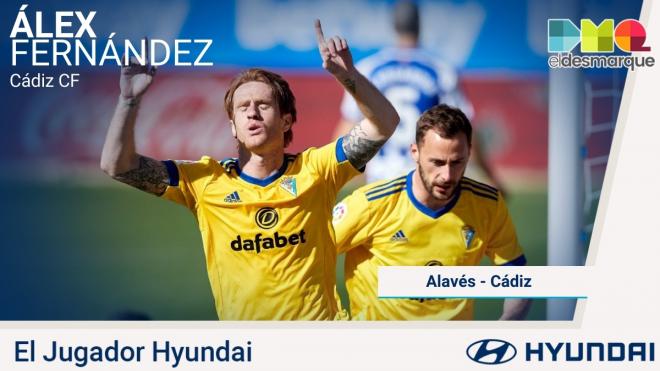 Álex Fernández, jugador Hyundai del Alavés-Cádiz.