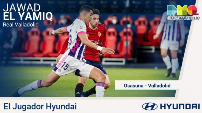 El Yamiq, Jugador Hyundai del Osasuna-Real Valladolid.