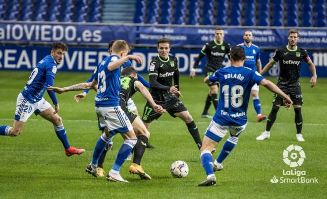 Lance del partido entre el Real Oviedo y el Leganés (Foto: LaLiga).