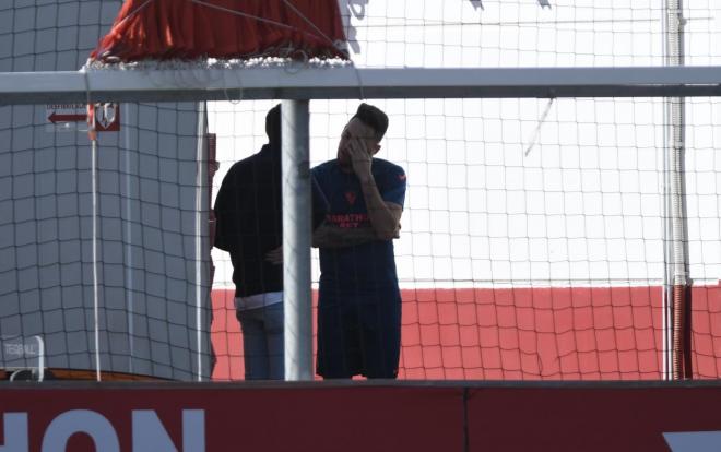 Ocampos, en el entrenamiento del Sevilla FC (Foto: Kiko Hurtado).