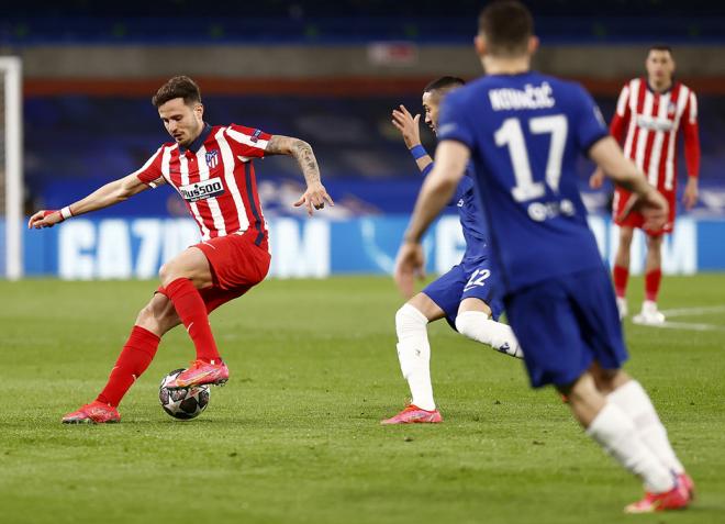 Saúl, en el duelo ante el Chelsea (Foto: Atlético de Madrid).