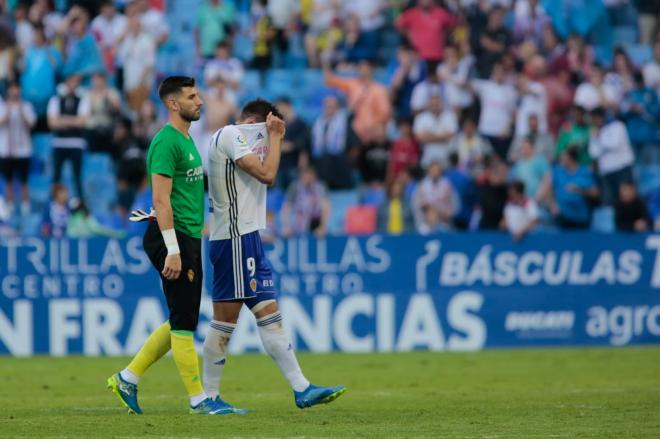 Álvaro Ratón consuena a Borja Iglesias en el Real Zaragoza-CD Numancia (Foto: Daniel Marzo).