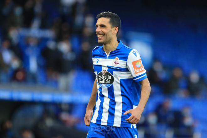 Eneko Bóveda celebrando un triunfo del Deportivo (Foto: RCD).