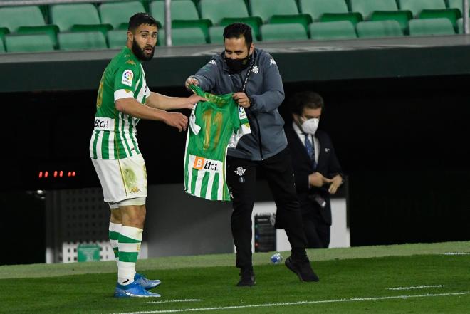 Nabil Fekir le dedicó su gol a Cristian Tello tras la muerte de su padre (Foto: Kiko Hurtado).
